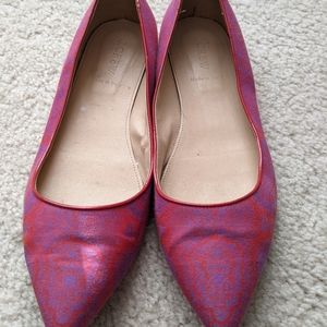 J crew orange and purple flats